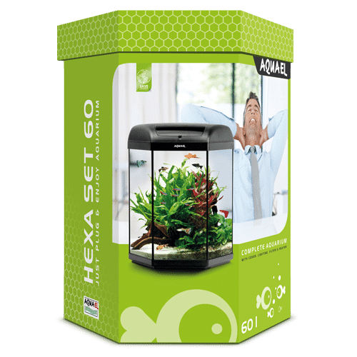 Aquael Hexa Set Lt 60l Black Aquarium