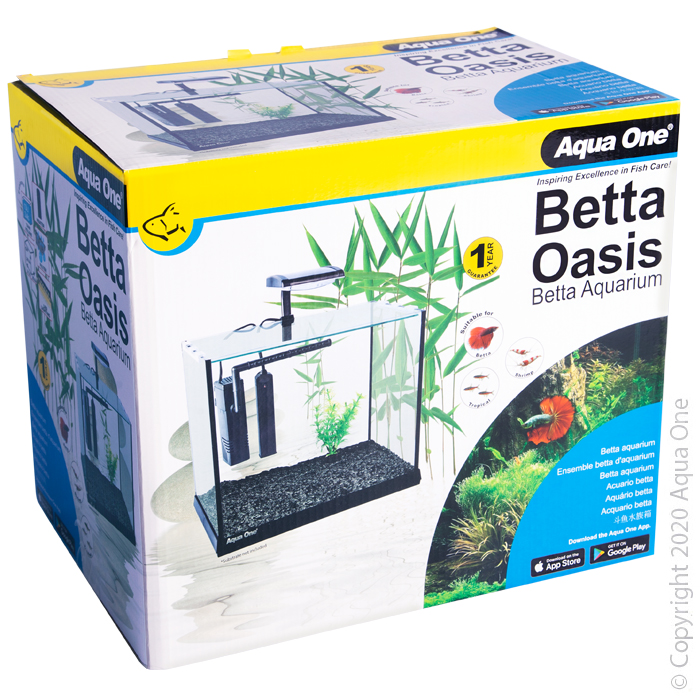 Oasis Betta Aquarium 31 W X 20 D X 26cm H Black
