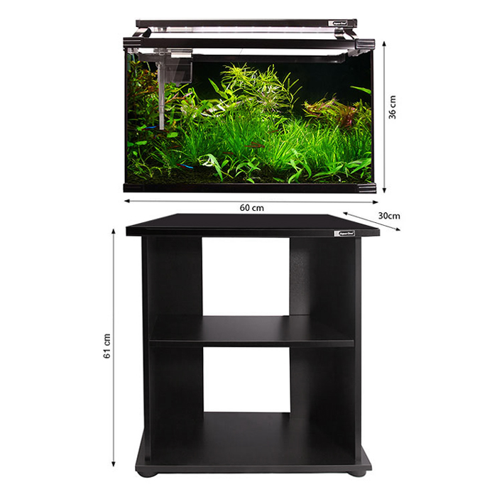 Horizon 65 Glass Starter Kit W Stand 65l 60 W X 30 D X 36+61cm H