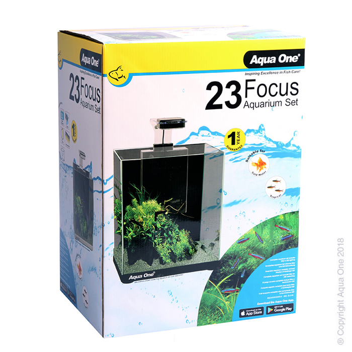 Focus 23 Glass Aquarium 23l 30l X 22d X 41cm H (black)