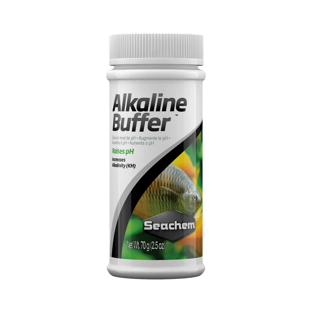 Seachem Alkaline Buffer 70g — Phosphate-Free Carbonate Hardness (KH), pH & Alkalinity Increaser for planted aquariums with delicate aquatic species — SKU: 724986-234 — Main Image Seachem Alkaline Buffer 70g — Phosphate-Free Carbonate Hardness (KH), pH & Alkalinity Increaser for planted aquariums with delicate aquatic species — SKU: 724986-234 — Main Image — Product Specifications & Highlights Key Features 100% Phosphate-Free: Prevents algae issues commonly caused by phosphate-based buffers. Precise Carbonate Buffering: Increases KH to prevent dangerous pH crashes. Synergistic System: Works alongside Seachem Acid Buffer for custom target pH control. Gentle on Livestock: Gradually adjusts chemistry without shocking fish or aquatic plants. Product Details Brand: Seachem SKU: 724986-234 (Internal ID: 130732) Barcode (GTIN/UPC): 000116023405 Product Type: Aquarium Water Conditioner / KH & pH Buffer Package Dimensions: 50 mm (L) × 50 mm (W) × 80 mm (H) Gross Package Weight: 95 g Net Weight: 70 g Target Environment: Planted Aquariums & Freshwater Systems Treatment Capacity: 70 g treats up to 930 Liters (230 US gallons)