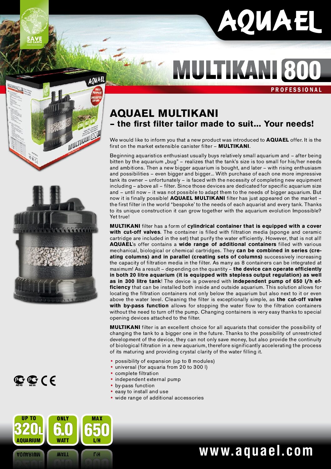 Aquael Multikani 800 Canister Filter