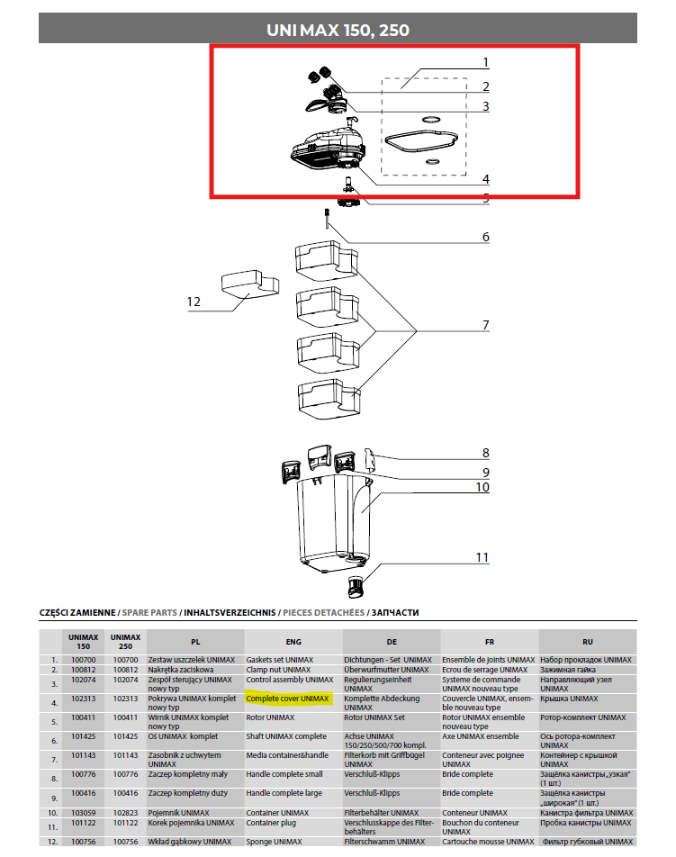 Aquael Unimax Head 150/250