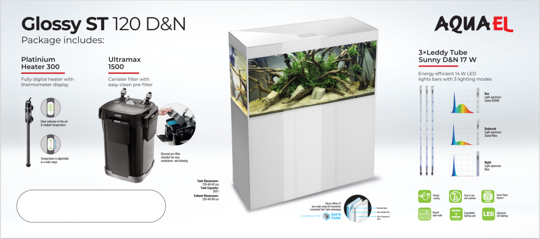 Aquael Glossy 120 White Package