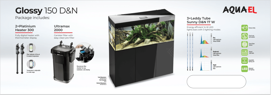 Aquael Glossy 150 Black Package