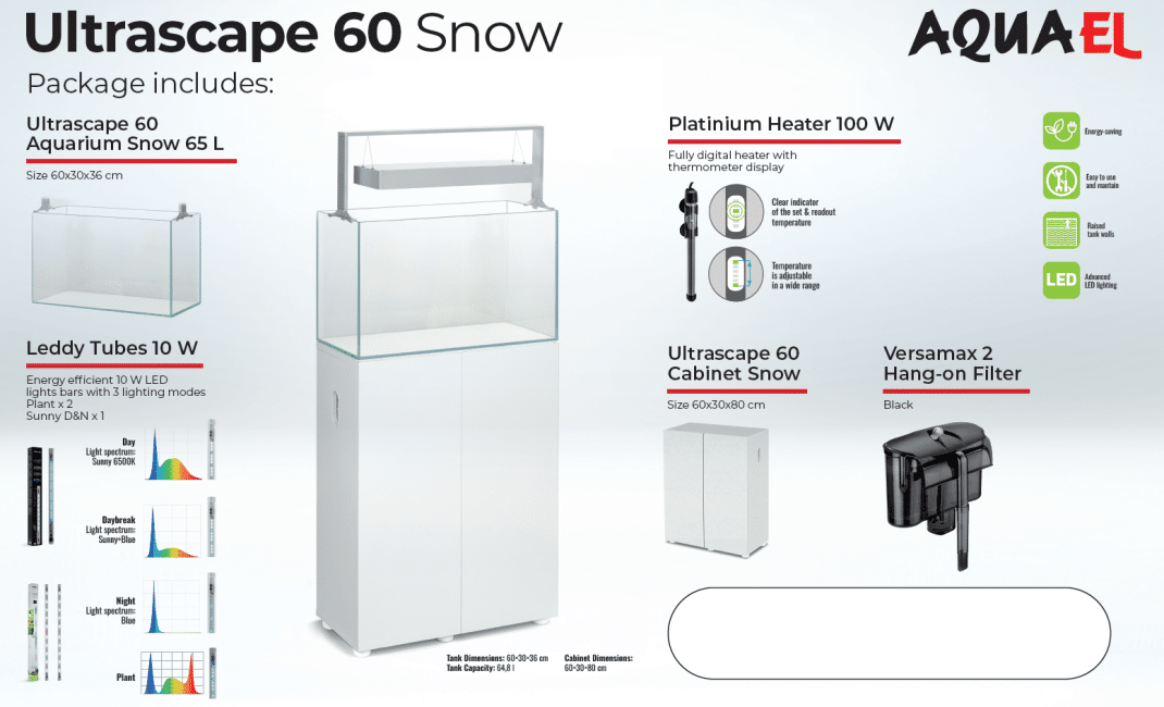 Aquael Ultrascape 60 Snow Package