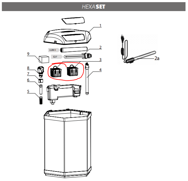 Aquael Cartridge For A Hexagon 60 (per Piece)