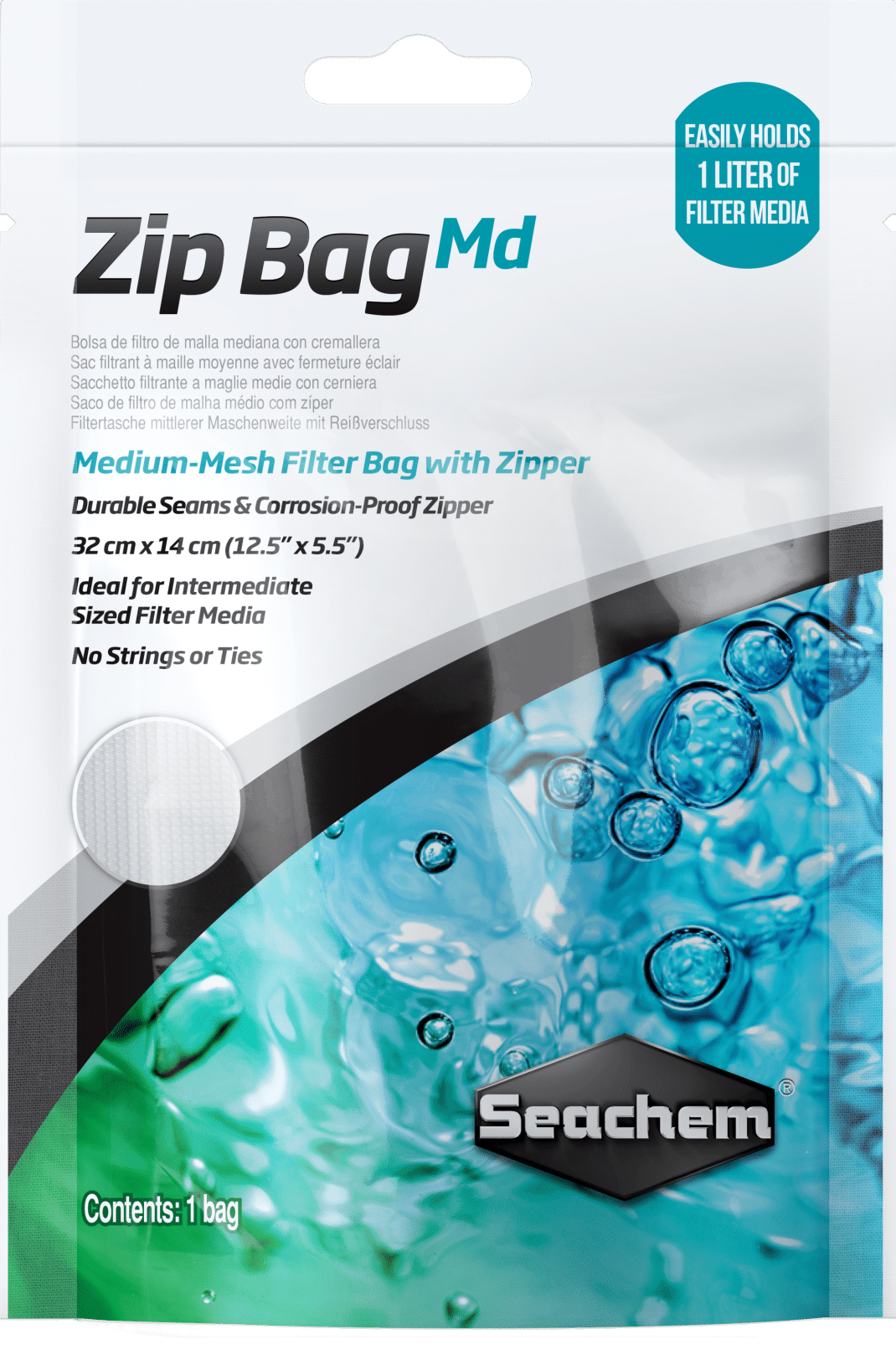 Seachem Zip Bag – Medium (12.5″ X 5.5″)