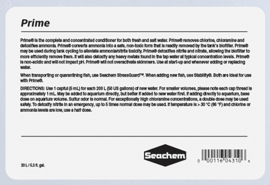 Seachem Prime 20l