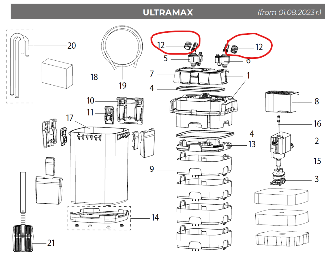 Aquael Ultramax 1000/1500/2000 Clamp Nut
