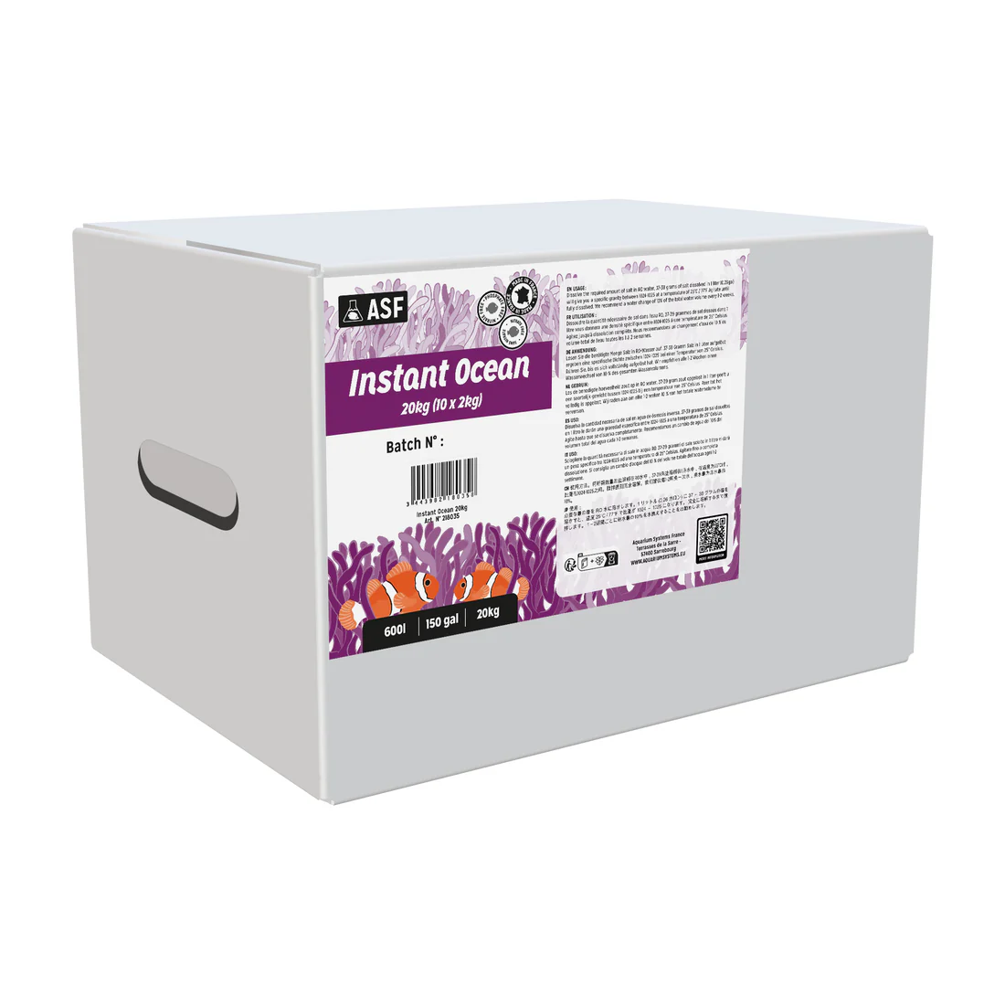 ASF Instant Ocean 20kg/600L Box