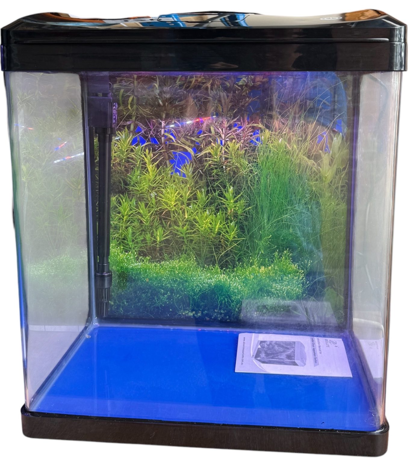 Aquarium tank 3x14x20 sliding lid with rubber mat