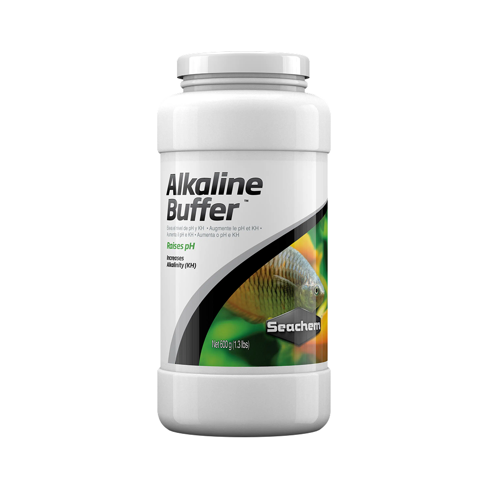 Seachem Alkaline Buffer 600g — High-Capacity Carbonate Hardness & pH Controller for Increasing Alkalinity of Freshwater & Planted Aquarium Water — SKU: 724988-233 — Main Image Seachem Alkaline Buffer 600g — High-Capacity Carbonate Hardness & pH Controller for Increasing Alkalinity of Freshwater & Planted Aquarium Water — SKU: 724988-233 — Main Image — Product Specifications & Highlights Key Features Phosphate-Free Chemistry: Eliminates algae risks linked to conventional phosphate-based buffers. Restores Carbonate Hardness: Replenishes consumed KH to protect fish from sudden pH shifts. Fully Compatible: Designed to work alongside Seachem Acid Buffer for custom pH targeting. Bulk Value: 600g container provides long-lasting maintenance for multiple or large aquariums. Product Details Brand: Seachem SKU: 724988-233 (Internal ID: 130734) Barcode (GTIN/UPC): 000116023306 Product Type: Aquarium Water Conditioner / KH & pH Buffer Package Dimensions: 90 mm (L) × 90 mm (W) × 160 mm (H) Gross Package Weight: 680 g Net Weight: 600 g Target Environment: Freshwater & Planted Aquariums Treatment Capacity: 600 g treats up to 8,000 Liters (2,000 US gallons)