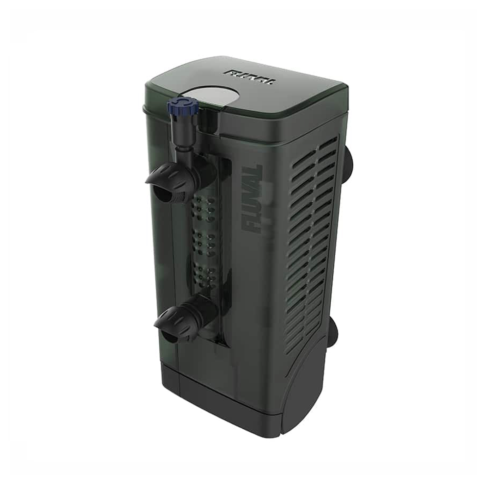 Fluval U2 Internal Filter — 3-Stage underwater power filter for aquariums up to 110 litres — SKU: PF132 — Image 2 — Product Specifications & Highlights Key Features 3-Stage Multi-Media Filtration: Combines mechanical foam, poly/carbon chemical pad, and biological BioMax media. 3-Way Flow Diverter: Choose top output, integrated spray bar, or deep-water bottom output for tailored flow. Adjustable 3-way flow control: Top output for circulation and oxygenation, integrated spray bar for a gentle, even flow, and bottom output for deep-water agitation Top-Opening Flip Lid: Provides quick, clean access to media cartridges without detaching the filter frame.  Versatile Positioning: Convenient flip-top lid allows for quick and easy access to the filter cartridge for maintenance or replacement. Mounts vertically on glass walls or horizontally in shallow reptile/amphibian tanks. Product Details Brand: Fluval SKU: PF132 Barcode (GTIN/UPC): 0015561104708 Product Type: Filters / Internal Submersible Filters Package Dimensions: 130 mm (L) × 218 mm (W) × 95 mm (H) Gross Package Weight: 775 g Target Environment: Freshwater Aquariums, Marine Tanks, reptile environments & Shallow Terrariums (Up to  110 L / 30 US Gal)