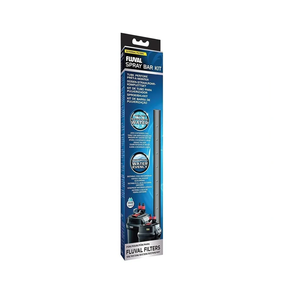 Fluval 07 Series Spray Bar Kit for 06, 07 Canister Filters - SKU: FLV06 - - Main Image - Product Specifications & Highlights Key Features Modular Extendable Design: Includes multiple spray bar sections that can be shortened or extended (38 cm to 76 cm). Increases Oxygenation: Promotes efficient surface turnover and gas exchange across the aquarium surface. Gentle Even Current: Spreads water return evenly to protect sensitive aquatic plants and fish species from strong currents. Fluval Canister Compatibility: Precision fit for Fluval 106/107, 206/207, 306/307, and 406/407 canister filters. Product Details Brand: Fluval SKU: FLV06 Barcode (GTIN/UPC): 0015561102346 Product Type: Spare Parts / Filter Accessories & Outflow Attachments Compatibility: Fluval 06 & 07 Series Canister Filters (106, 206, 306, 406, 107, 207, 307, 407) Package Dimensions: 385 mm (L) x 110 mm (W) x 55 mm (H) Gross Package Weight: 286 g Target Environment: Freshwater & Marine Aquariums