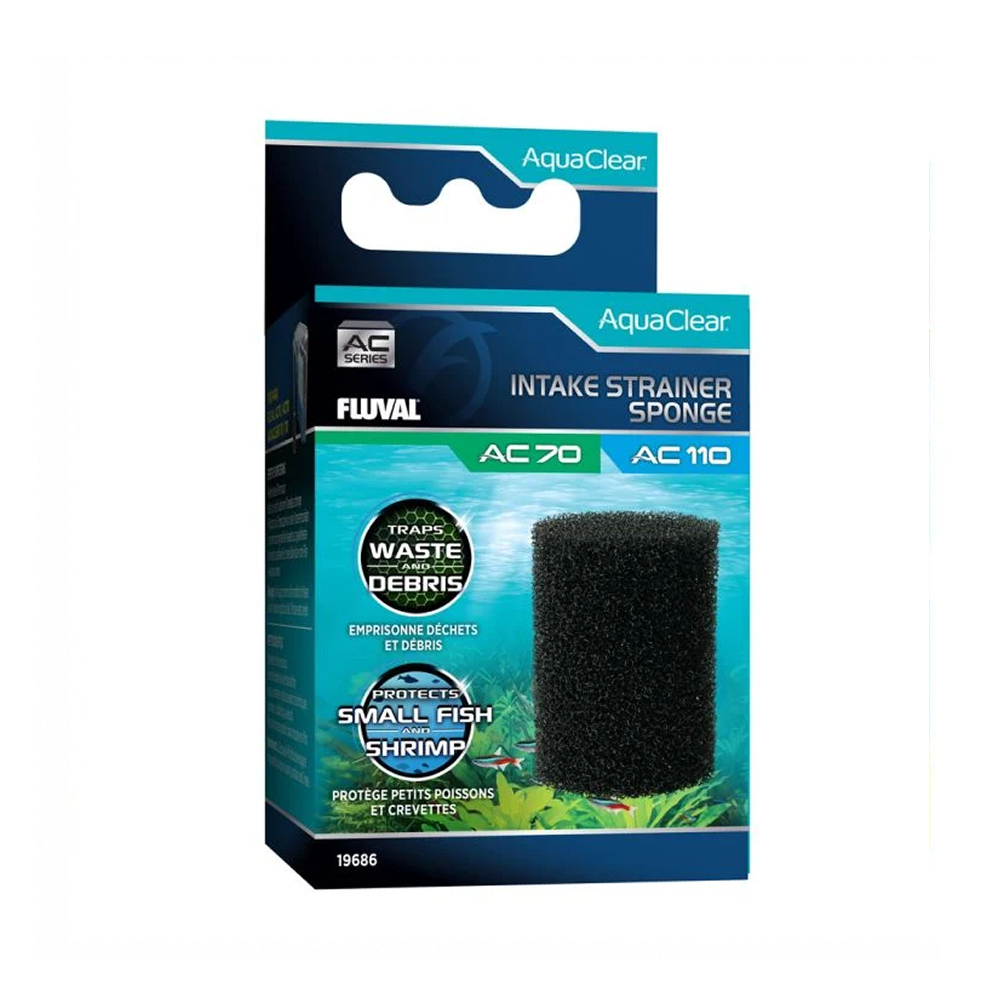 Fluval Aquaclear Intake Strainer Sponge AC70/AC110 - SKU: FAQ41 - Main Image Fluval AquaClear Intake Strainer Sponge (AC70/110) - SKU: FAQ41 - - Main Image - Product Specifications & Highlights Key Features Livestock Safety Guard: Prevents baby shrimp, fry, and small nano fish from getting pulled into the intake pipe. Coarse Pre-Filtration: Traps large debris, uneaten food, and leaf fragments before entering the main filter box. Optimised Water Flow: High-porosity foam maintains steady intake suction without placing drag on the pump motor. Tailored Fit: Designed specifically for Fluval AquaClear 70 and AquaClear 110 power filter intake stems. Product Details Brand: Fluval SKU: FAQ41 Product Type: Spare Parts / Pre-Filter Sponges & Intake Guards Compatibility: Fluval AquaClear 70 (AC70) & AquaClear 110 (AC110) Power Filters Package Dimensions: 154 mm (L) × 110 mm (W) × 77 mm (H) Gross Package Weight: 143 g Target Environment: Freshwater, Planted, Shrimp & Marine Aquariums