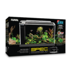 Fluval Spec Aquarium 19L Black — All-in-one 5 US gallon desktop aquarium with 7000K LED and 3-stage filter — SKU: SPEC02 — Main Image Fluval Spec Aquarium 19L Black — All-in-one 5 US gallon desktop aquarium with 7000K LED and 3-stage filter — SKU: SPEC02 — Main Image — Product Specifications & Highlights Key Features High-output 7000K LED: 37 LEDs, 821 lumens, waterproof aluminium casing with touch switch, 50,000-hour life. Integrated 3-stage filtration: Foam, activated carbon and BIOMAX in a concealed rear chamber. Honeycomb wrap: Hides the water line and filter compartment. Multi-directional dual outputs: Adjustable twin nozzle for customised flow. Full access cover: Reach the rear chamber without disturbing the fish. Product Details Brand: Fluval SKU: SPEC02 Barcode (GTIN/UPC): 0015561105163 Product Type: Freshwater Aquarium > All-in-One Aquarium Kits Model: Fluval Spec Aquarium Kit 5 US Gal / 19 L, Black (item 10516) Capacity: 19 L (5 US gal) Tank Dimensions: 49.5 × 16.5 × 29 cm (L × W × H) Pump Output: 210–300 L/h Lighting: 37 LEDs, 821 lm, 7000K, 10 W In the Box: Glass aquarium with cover, LED lighting system, low-voltage transformer, circulation pump with output nozzle, foam filter block, activated carbon insert, BIOMAX insert Warranty: 2 years Water Type: Freshwater only Related: Spec XV 60 L (SPEC11); P50 preset heater (MRN26) Target Environment: Freshwater desktop, betta, shrimp and planted nano aquariums