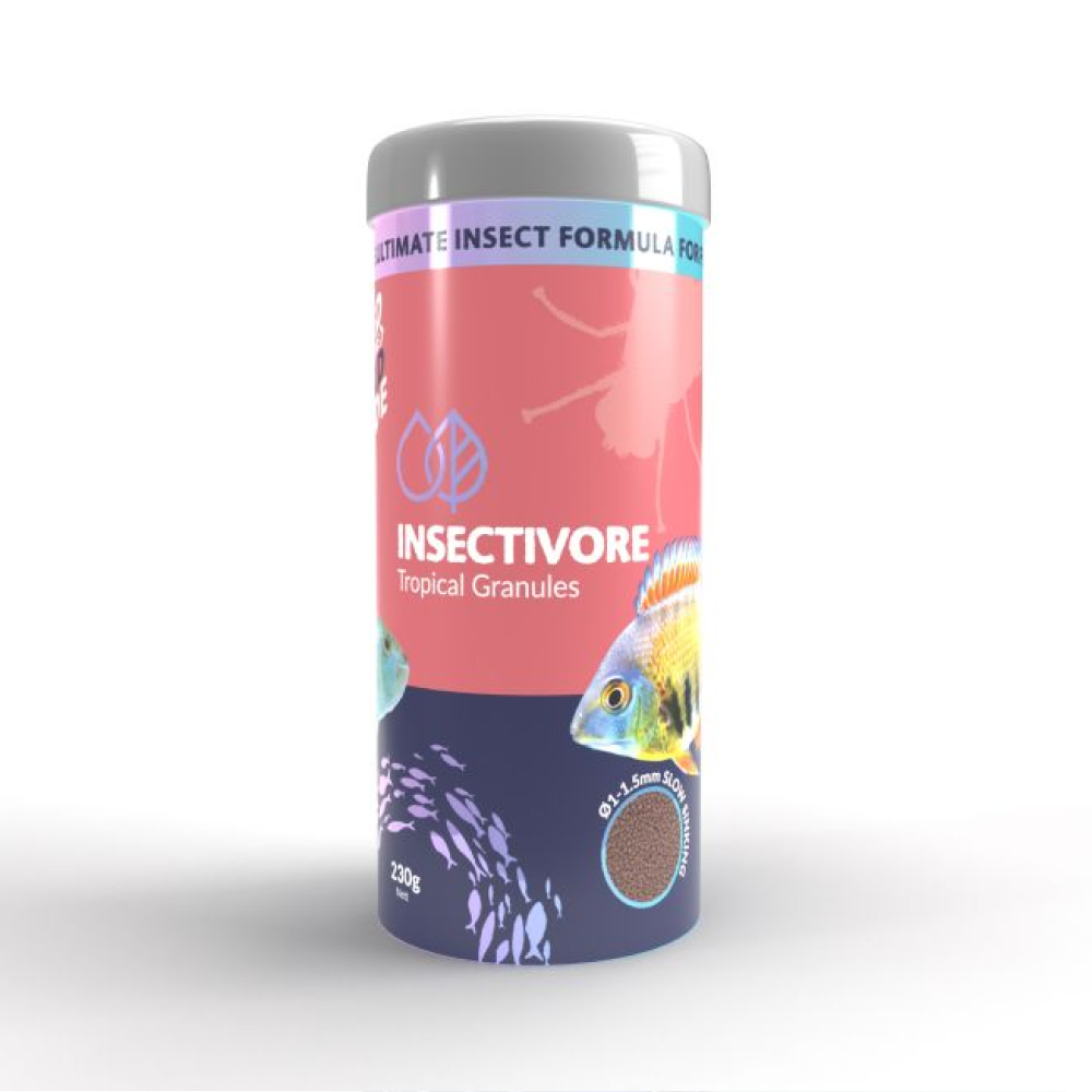 Insectivore Tropical Granules 230g — Insect-protein food for high-capacity tropical aquarium fish health & growth — SKU: INS23 — Main Image Insectivore Tropical Granules 230g — Insect-protein food for high-capacity tropical aquarium fish health & growth — SKU: INS23 — Main Image — Product Specifications & Highlights Key Features Bulk 230g Container: Long-lasting tub for high-demand aquariums. Slow-Sinking Performance: Ensures mid-water fish get adequate feeding time. Insect-Based Digestibility: High absorption rates keep nitrate levels lower. Vibrant Colour Support: Natural ingredients highlight brilliant fish hues. Product Details Brand: Insectivore SKU: INS23 Barcode (GTIN/EAN): 9327975042370 Product Type: Aquarium Fish Food / Granules Package Dimensions: 75 mm (L) × 75 mm (W) × 155 mm (H) Gross Package Weight: 300 g Net Weight: 230 g Target Environment: Freshwater Tropical Aquariums RRP: $40.99