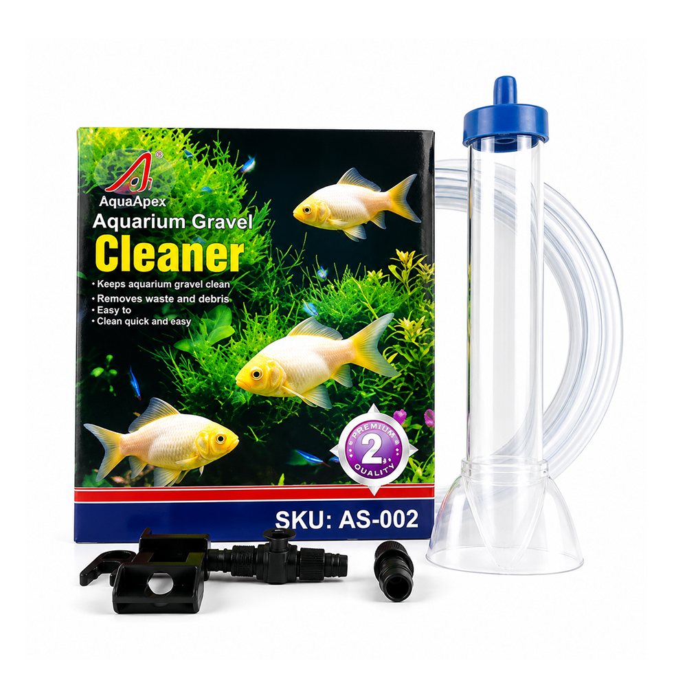 Absolute Aquarium Gravel Cleaner 7.5cm _ SKU - AS002 Absolute Aquarium Gravel Cleaner 7.5cm _ SKU - AS002 | Product Details Brand: Absolute SKU: AS002 Product Type: Maintenance / Gravel Cleaners & Siphons Vacuum Head Diameter: 7.5 cm (75 mm) Package Dimensions: 275 mm (L) × 132 mm (W) × 99 mm (H) Gross Package Weight: 330 g Target Environment: Small to Medium Freshwater & Marine Aquariums
