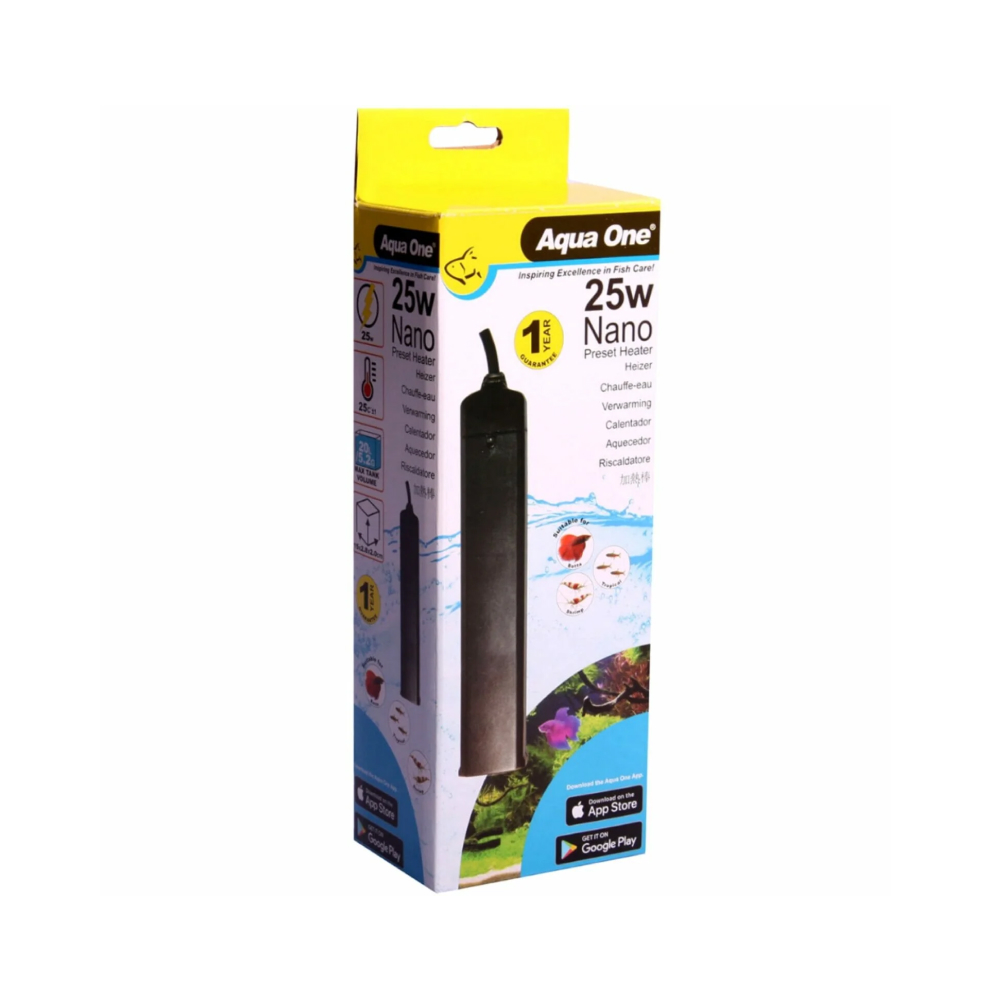 Aqua One Nano Plastic Preset 25w Heater 15cm 240v 50hz