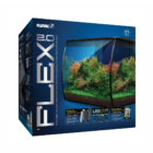 Fluval Flex Aquarium 2.0 57L - Black - SKU: FLX40 | - Main Image Product Specifications & Highlights Key Features Updated 2.0 Canopy Design: Includes a hinged lid with support props, integrated feeding access flap, and cable management channels. Customizable RGB+White Lighting: 7500K light spectrum supports plant growth, paired with an IR remote for custom colour blends and dynamic weather effects. Hidden Rear 3-Stage Filter: Fully concealed rear filter compartment equipped with mechanical foam block, active carbon, and Biomax biological media. Curved Front Panel: Curved glass design enhances depth perception and visual impact. Product Details Brand: Fluval SKU: FLX40 Supplier Code: PETPACIFIC / FLX40 RetailExpress ID: 140361 Product Type: Freshwater Aquarium / All-In-One Kits Tank Volume: 57 Litres (15 US Gallons) Tank Dimensions: 410 mm (L) × 390 mm (W) × 390 mm (H) Colour Finish: Black Package Dimensions: 517 mm (L) × 451 mm (W) × 517 mm (H) Gross Package Weight: 13,750 g (13.75 kg) Target Environment: Freshwater & Planted Aquariums