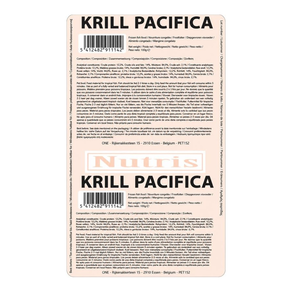 Frozen Nutris Krill Pacifica 100g